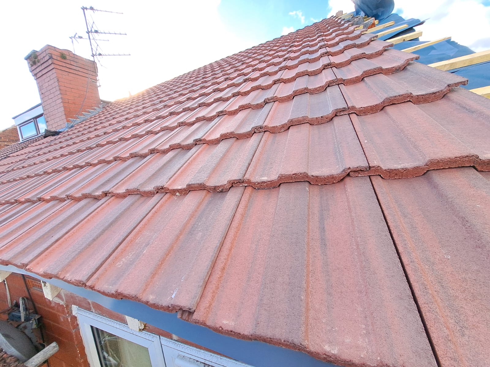 Freshly laid roof tiles