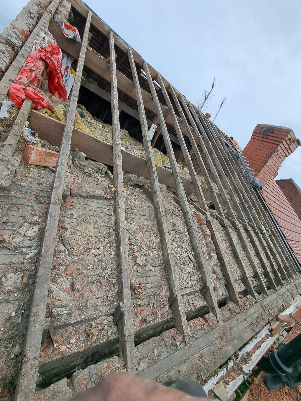 Old roof stripped back, ready for the new one